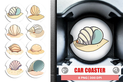 Car Coaster Seashell Sublimation artnoy 