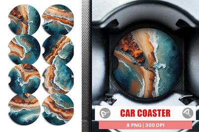 Car Coaster Seashore Sublimation artnoy 