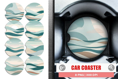Car Coaster Serene Line Landscape Sublimation artnoy 