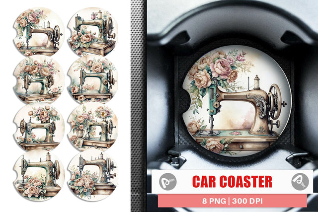 Car Coaster Sewing Machine Sublimation artnoy 