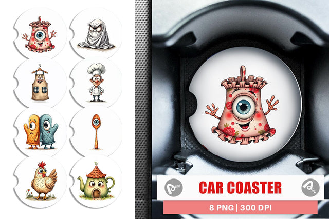 Car Coaster Skeptical Linens Sublimation artnoy 