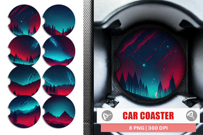 Car Coaster Sky Shine Landscape Sublimation artnoy 
