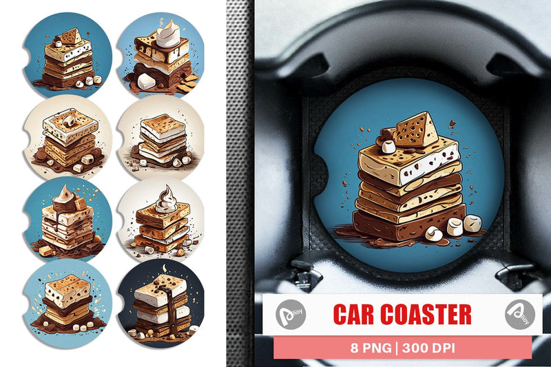 Car Coaster S'mores Sublimation artnoy 