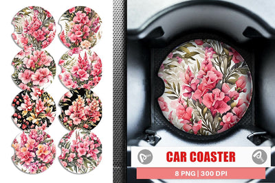 Car Coaster Snapdragon Pattern Sublimation artnoy 