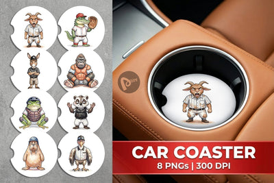 Car Coaster Snarky Baseball Catcher Watercolor Sublimation artnoy 