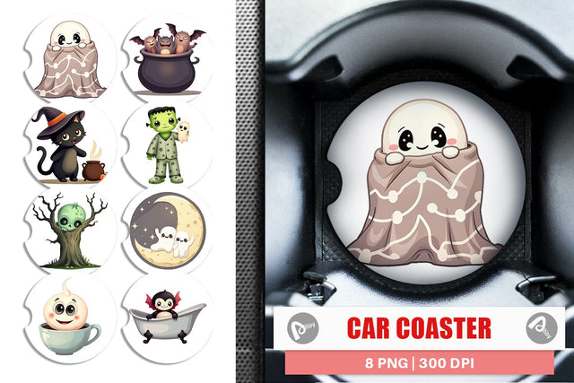 Car Coaster Snuggle Spooky Squad Sublimation artnoy 