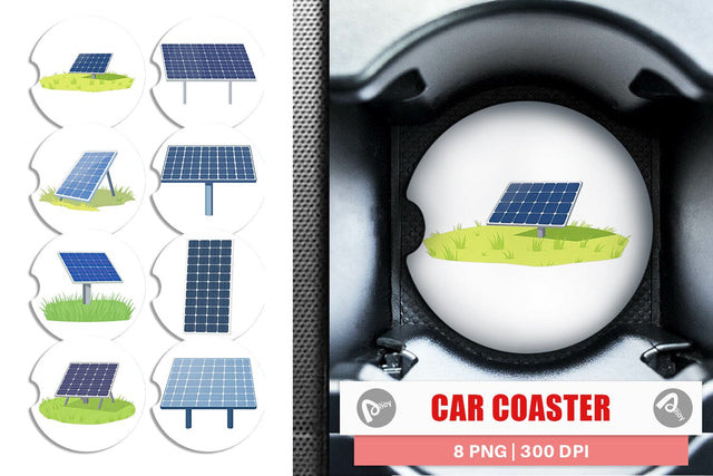Car Coaster Solar Panel Sublimation artnoy 