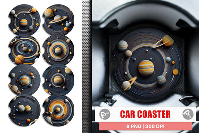 Car Coaster Solar System Sublimation artnoy 