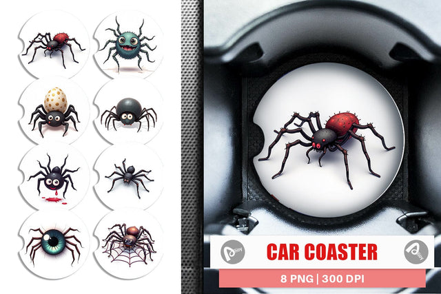 Car Coaster Spider Twists Sublimation artnoy 