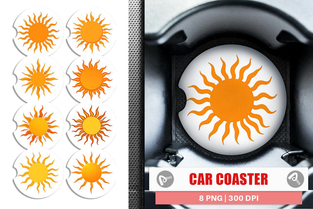 Car Coaster Spiral Sun Sublimation artnoy 