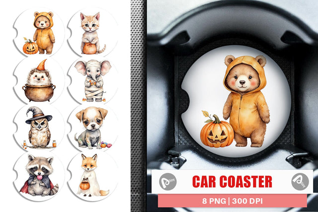 Car Coaster Spooky Sweet Critters Sublimation artnoy 