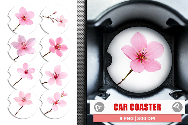 Car Coaster Spring Blossom Sublimation artnoy 