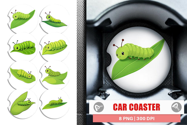 Car Coaster Spring Caterpillar Sublimation artnoy 