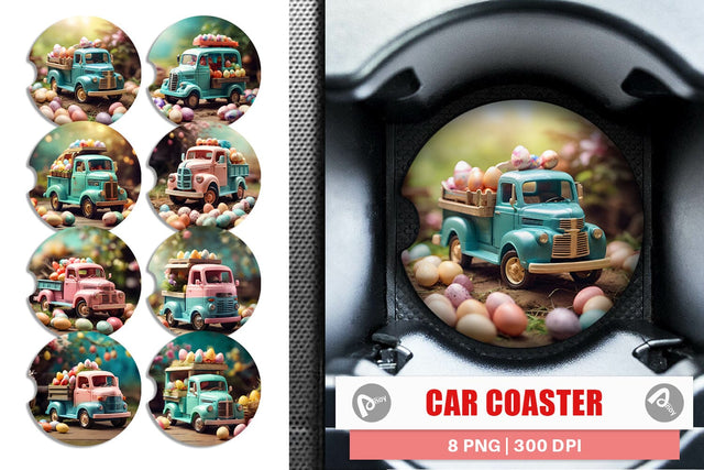 Car Coaster Spring flowers Pattern Sublimation artnoy 