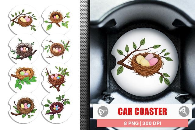 Car Coaster Spring Nest Sublimation artnoy 