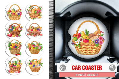 Car Coaster Spring Picnic Sublimation artnoy 