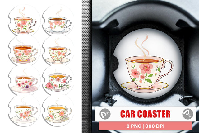 Car Coaster Spring Tea Sublimation artnoy 