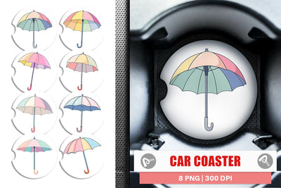 Car Coaster Spring Umbrella Sublimation artnoy 