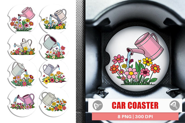 Car Coaster Spring Watering Can Sublimation artnoy 