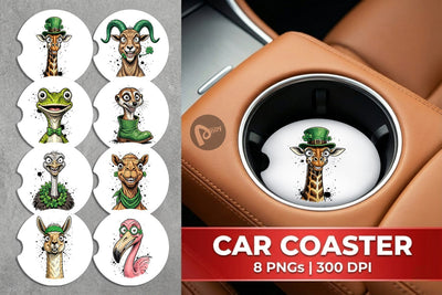 Car Coaster St Paddys Animal Charms Sublimation artnoy 
