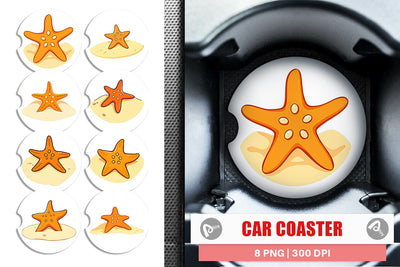 Car Coaster Starfish Sublimation artnoy 