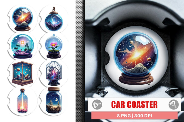 Car Coaster Starlight Terrariums Sublimation artnoy 