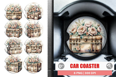 Car Coaster Steamer Trunk Sublimation artnoy 