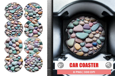 Car Coaster Stones Pastel Color Sublimation artnoy 
