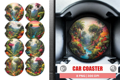 Car Coaster Summer Jungle Sublimation artnoy 