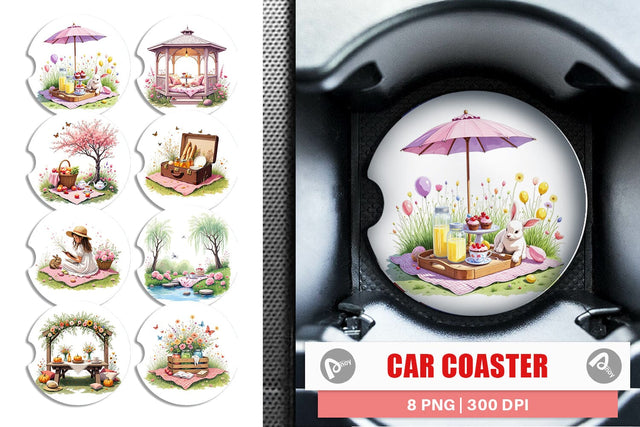 Car Coaster Summer Picnic Dreams Sublimation artnoy 