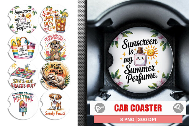 Car Coaster Summer Quote Sublimation artnoy 