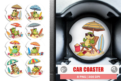 Car Coaster Summer Turtle Sublimation artnoy 