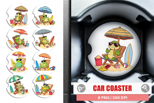 Car Coaster Summer Turtle Sublimation artnoy 