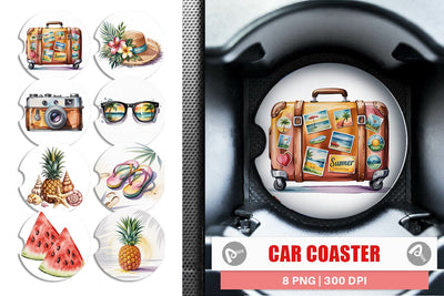 Car Coaster Summer Vacation Sublimation artnoy 