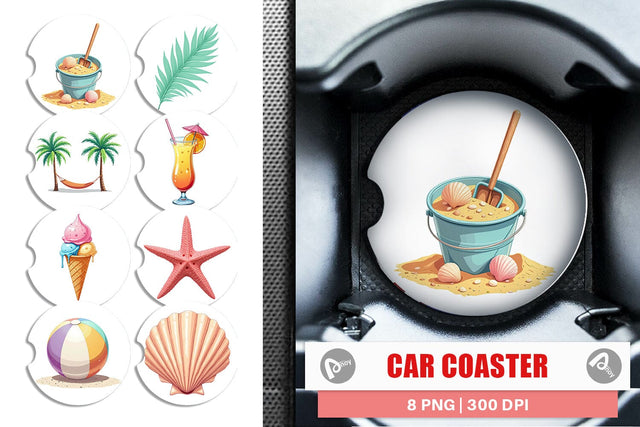 Car Coaster Summer Vibes Sublimation artnoy 