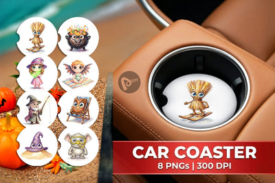 Car Coaster Sunburn Sorcery Summerween Sublimation artnoy 