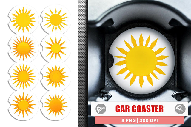 Car Coaster Sunburst Sublimation artnoy 