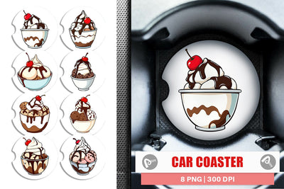 Car Coaster Sundae Delight Sublimation artnoy 