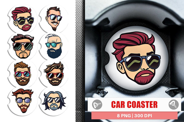 Car Coaster Sunglasses Sublimation artnoy 