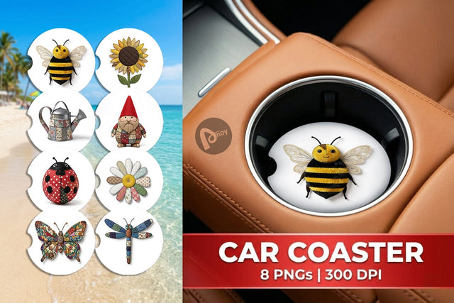 Car Coaster Sunny Meadow Fabric Sublimation artnoy 