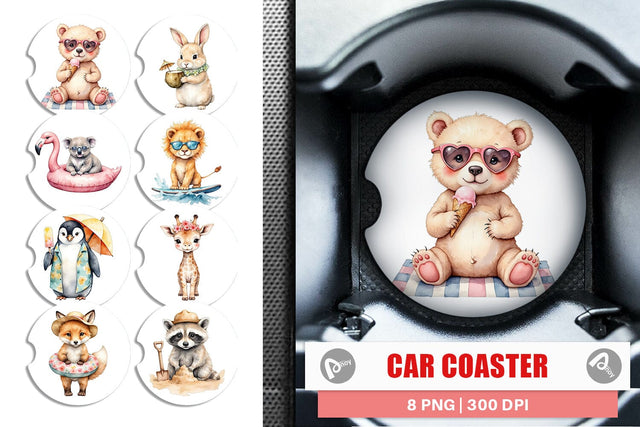 Car Coaster Sunny Season Friends Sublimation artnoy 