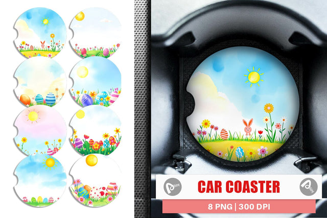 Car Coaster Sunny Sky with Easter Sublimation artnoy 