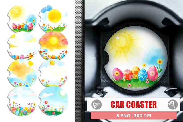 Car Coaster Sunny Sky with Easter Sublimation artnoy 