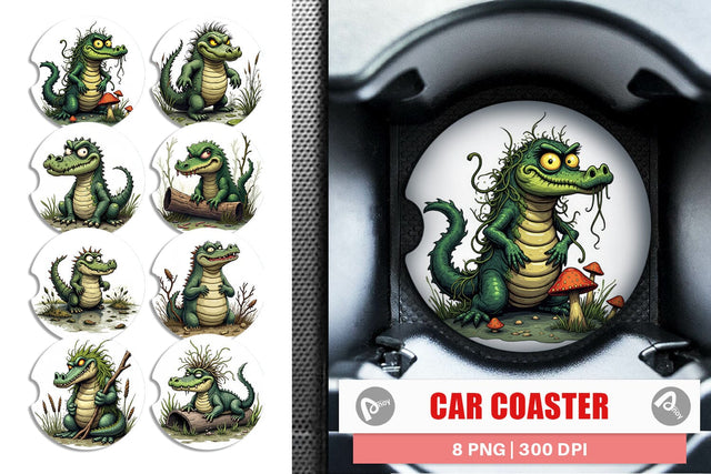 Car Coaster Swamp Gator Sublimation artnoy 