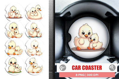 Car Coaster Swan Mother's Day Sublimation artnoy 