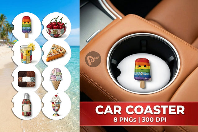 Car Coaster Sweet Chilled Summer Stitches Sublimation artnoy 