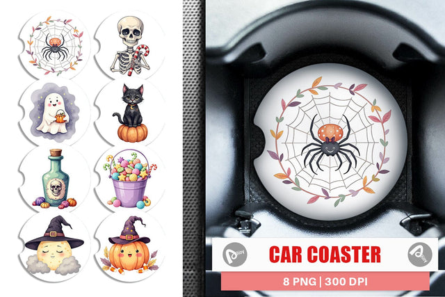Car Coaster Sweet Spooky Pastels Sublimation artnoy 