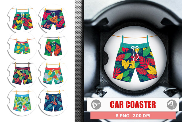 Car Coaster Swim Trunks Sublimation artnoy 
