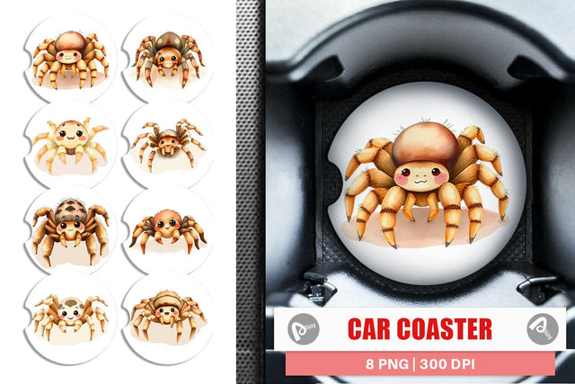 Car Coaster Tarantula Wildlife Sublimation artnoy 