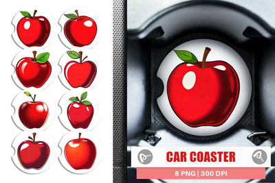 Car Coaster Teacher Apple Clipart Sublimation artnoy 